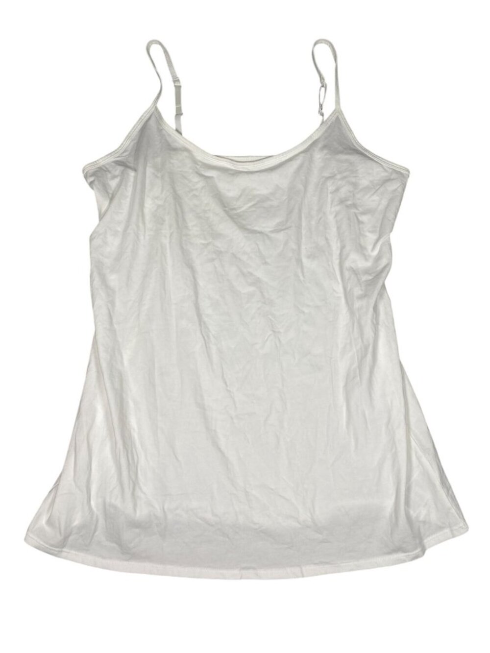 Old Navy White Cami Tank Top 2X Adjustable Straps Cotton Blend NWT